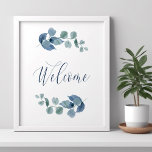 Dusty Eucalyptus Simple Aquarelle Folio Accueil<br><div class="desc">Eucalyptus signe de bienvenue avec calligraphie élégante et feuilles eucaluptus. Design botanique simple et sobre avec aquarelle feuillage et verdure dans un bleu gris-bleu poussiéreux vert. Parfait pour les eucalyptus et la mariage à thème de verdure botanique, douche nuptiale, baby shower etc. Veuillez naviguer dans mon magasin - collection d'eucalyptus...</div>