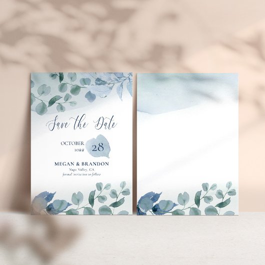 Dusty Eucalyptus Waterverf Groen Bruiloft Save The Date