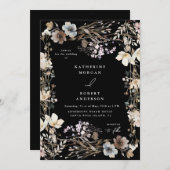 Dusty Fall Meadow Floral Wedding Kaart (Voorkant / Achterkant)