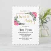 Dusty Flora Roze Roze Groen Goud Zoet 16 Kaart (Staand voorkant)