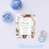 Dusty Floral Baby shower | Begrotingsbrochure Flyer (Enkel)