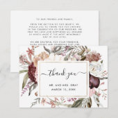 Dusty Floral Hartelijk dank | Begrotingsbrochure Bedankkaart (Voorkant / Achterkant)