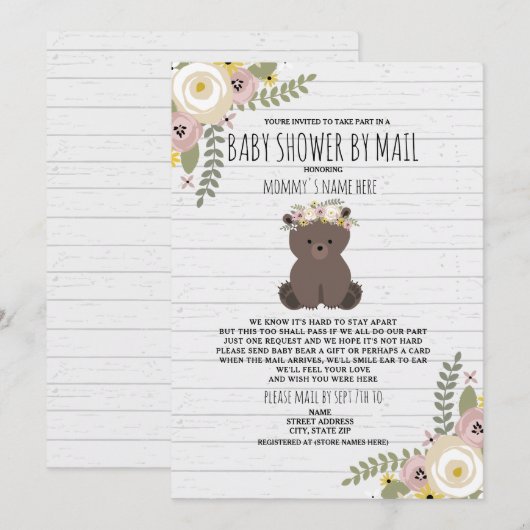 Dusty Floral Shower by Mail Beer Kaart (Voorkant / Achterkant)