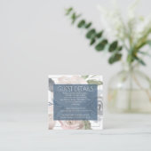Dusty Floral | Smoky Soft Pastel Weddenschap — Geg Informatiekaartje (Staand voorkant)