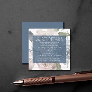 Dusty Floral Smoky Soft Pastel Weddenschap — Geg Informatiekaartje
