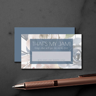 Dusty Floral Song-verzoek voor rokerblauw Roos Informatiekaartje