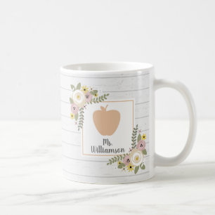 Dusty Floral Wood Aangepast leraar Koffiemok