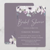 Dusty Garden Floral Bridal Shower Invitation (Devant / Derrière)