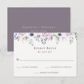 Dusty Garden Floral Wedding Carte RSVP (Devant / Derrière)
