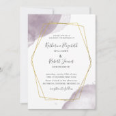 Dusty Gold Elegant Mauve Wedding Invitation Kaart (Voorkant)