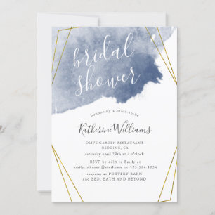 Dusty Gold en Blue ⎥ Bridal Shower Invitation