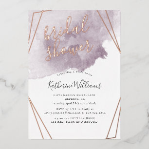 Dusty Gold en Mauve Vrijgezellenfeest Folie Uitnodiging