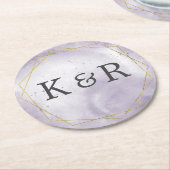 Dusty Gold en Paars huwelijk Ronde Kartonnen Onderzetter (Gebogen)