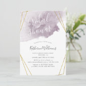 Dusty Gold et Mauve Bridal Shower Invitation (Debout devant)