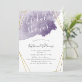 Dusty Gold et Purple Bridal Shower Invitation (Debout devant)