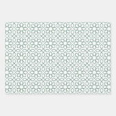 Dusty Green Arabic Geometric Pattern Inpakpapier Vel (Voorkant)
