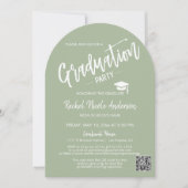 Dusty Green Arch Photo Grad Invitation (Devant)