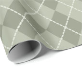 Dusty Green Argyle Wrapping Paper Cadeaupapier (Rol Hoek)