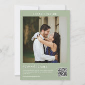 Dusty Green Botanical Greenery Gold Lijst QR Code Kaart (Achterkant)