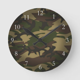 Dusty Green Camo Ronde Klok