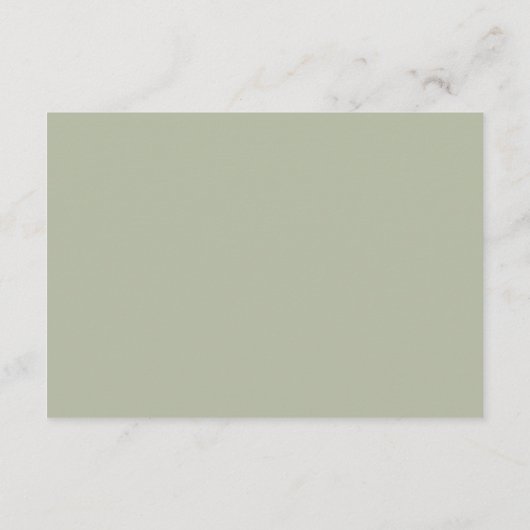 Dusty Green Casual Handschrift QR Details Informatiekaartje (Achterkant)