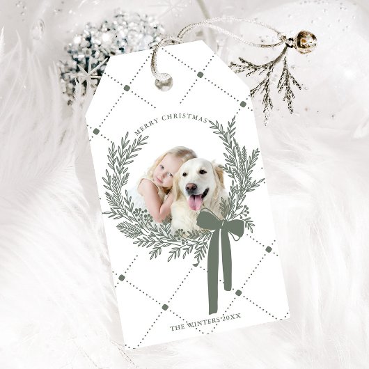 Dusty Green Christmas Wreath Foto Cadeaulabel