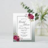 Dusty green florals invitation à la douche nuptial (Debout devant)