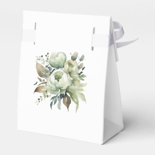 Dusty Green Gold Glitter Jurk Vrijgezellenfeest Bedankdoosjes (Achterkant)