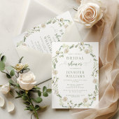 Dusty Green Greenery Floral Wreath Vrijgezellenfee Kaart