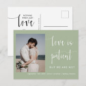 Dusty Green Modern Minimal Script Photo Elopement Briefkaart (Voorkant / Achterkant)