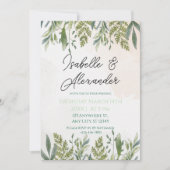 Dusty Greenery Wedding Invitation Kaart (Voorkant)