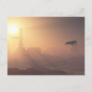 Dusty Landing op Mars-kolonie Briefkaart