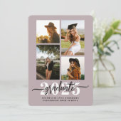 Dusty Lavender 4 Photo Collage Faire-part Grad (Debout devant)