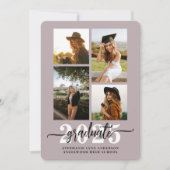 Dusty Lavender 4 Photo Collage Faire-part Grad (Devant)