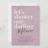 Dusty lavender bridal douche-uitnodiging kaart (Voorkant)