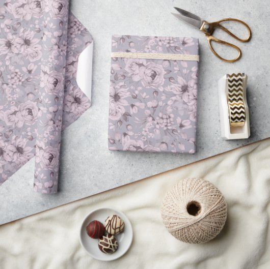 Dusty Lavender Floral Cadeaupapier (Crafts)