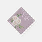Dusty Lavender Floral Romantic Modern Script Servet (Hoek)