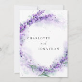 Dusty Lavender Foliage Modern Waterverf Wedding Kaart (Achterkant)