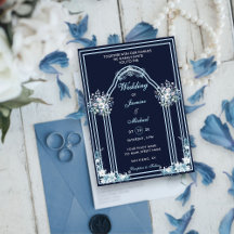 Dusty & Lichtblauwe Boho Bloemen Marine Trouwboog