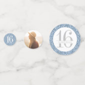 Dusty Light Blue Glitter, speciaal uitgeruste Big  Confetti (Voorkanten)