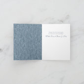 Dusty Light Blue Wedding  Botanical Bedankkaart (Binnen)