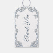 Dusty Light Blue Wedding  Botanical Gift Ta Cadeaulabel (Voorkant)
