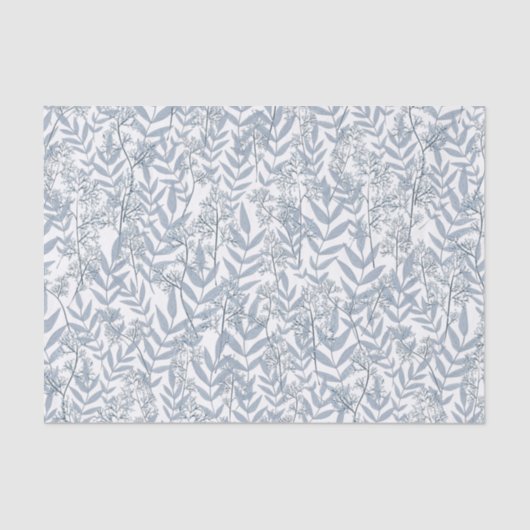 Dusty Light Blue Wedding  Botanical Tissuepapier (Voorkant)