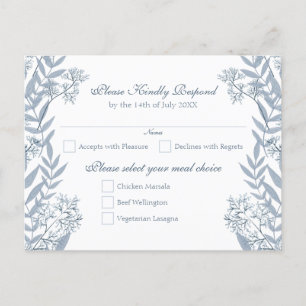 Dusty Light Blue Wedding Briefkaart RSVP
