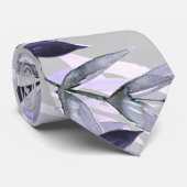 Dusty lilac Botanique Floral Mariage Cravate (Roulé)