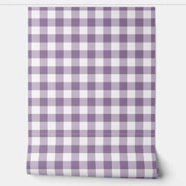 Dusty Lilac Gingham Check Green Buffalo Plaid Behang