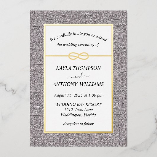 Dusty Mauve African Kuba Raffia all in one Folie Uitnodiging (Voorkant)