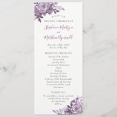 Dusty Mauve Bloemen Rozen Waterverf Bruiloft Programma (Voorkant)