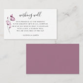 Dusty Mauve Bloemenbruiloft Wishing Well Informatiekaartje (Voorkant / Achterkant)