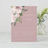 Dusty Mauve Botanical Faire-part de mariage (Debout devant)